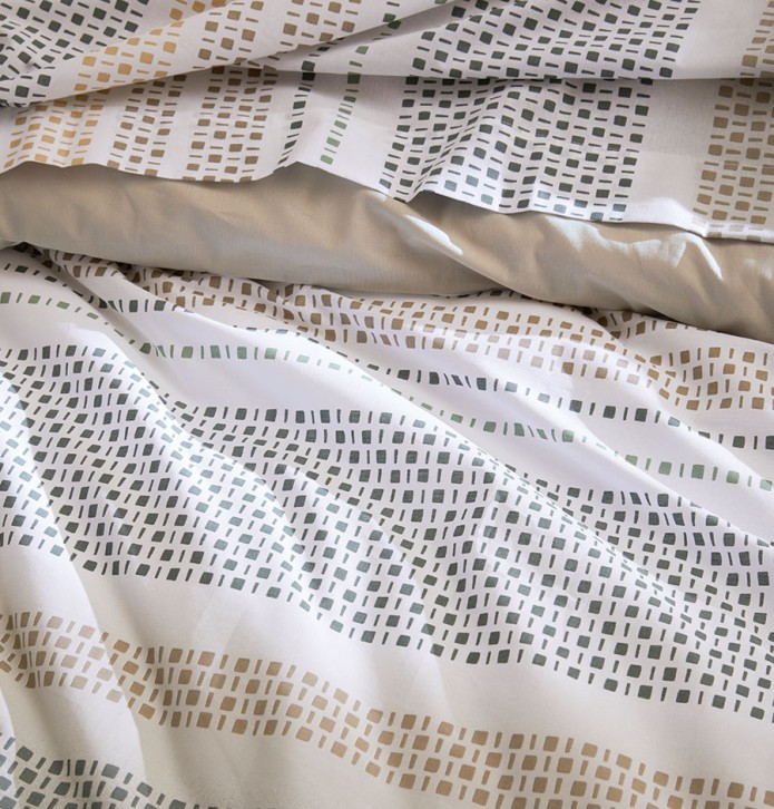 Parure de lit Niagara kaki Tradilinge - Blancollection