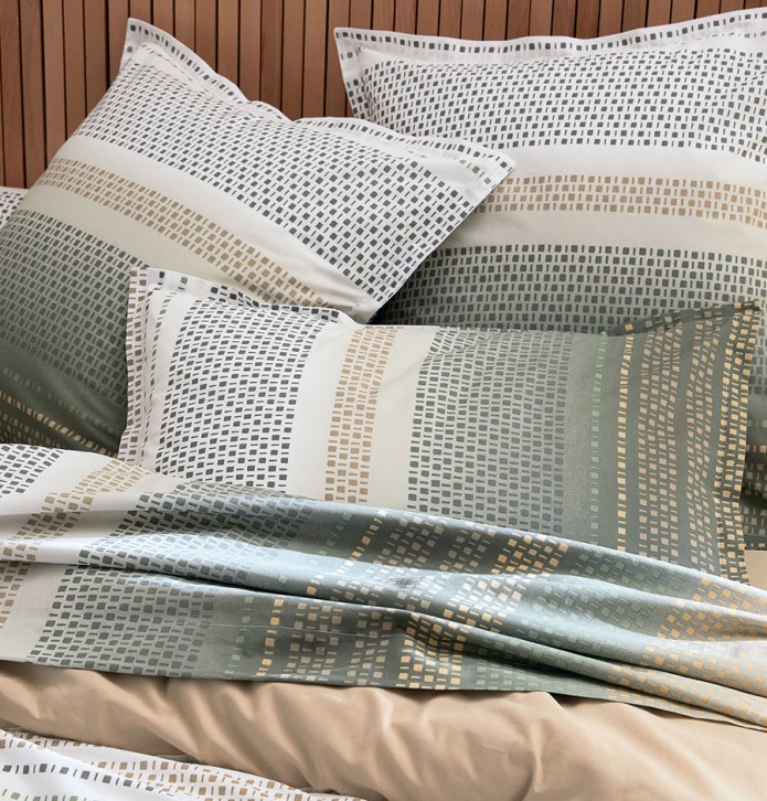 Parure de lit Niagara kaki Tradilinge - Blancollection