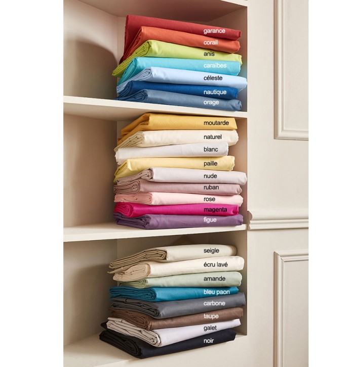 Drap housse uni grands bonnets Tradilinge - Blancollection