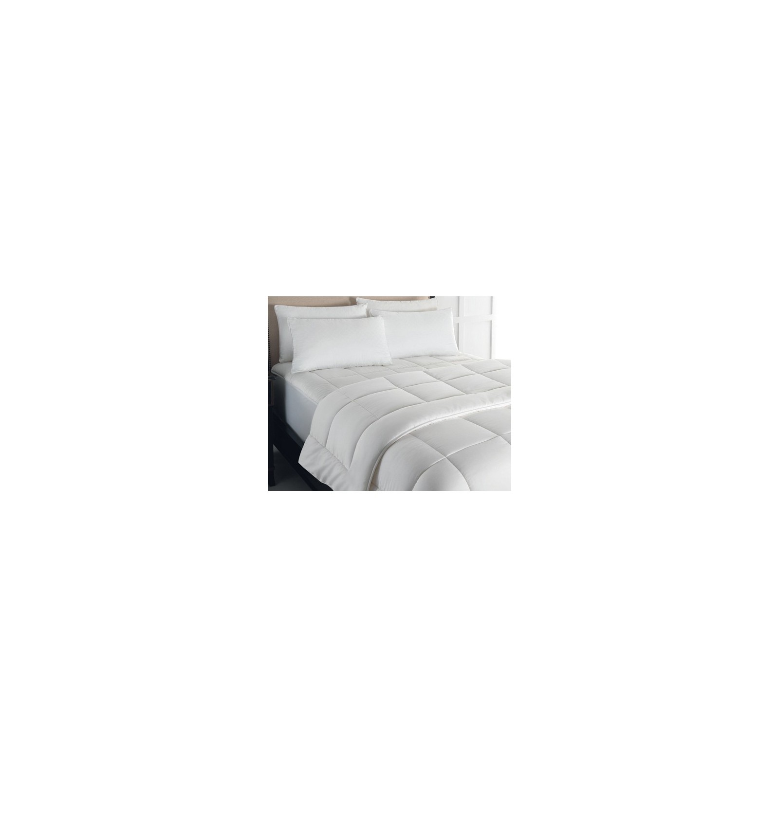 Housse De Couette Toutes Saisons Laine Vierge 100% Coton 135x200 Cm - Couette Moyenne Blanc Sleepling