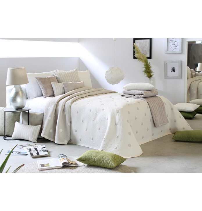 Couvre lit jacquard Culkin lin Reig Marti - Blancollection