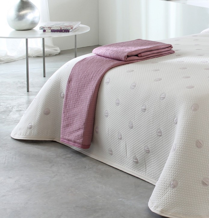 Couvre lit jacquard Culkin rose Reig Marti - Blancollection