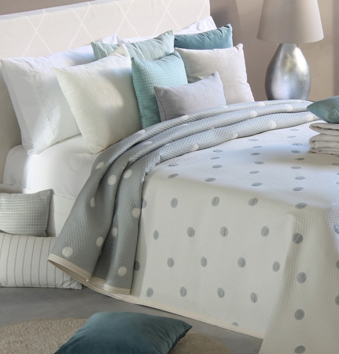 Couvre lit jacquard Culkin bleu Reig Marti - Blancollection