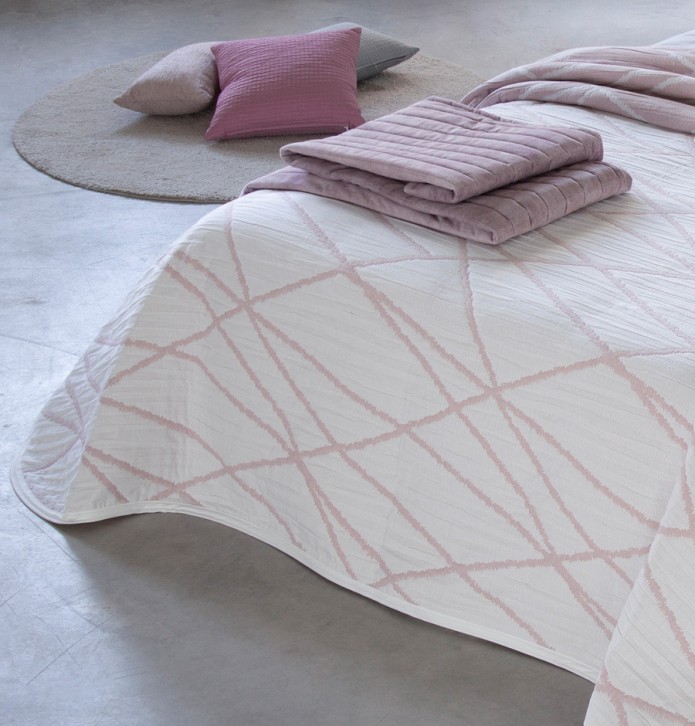 Couvre lit jacquard Dickie rose Reig Marti - Blancollection