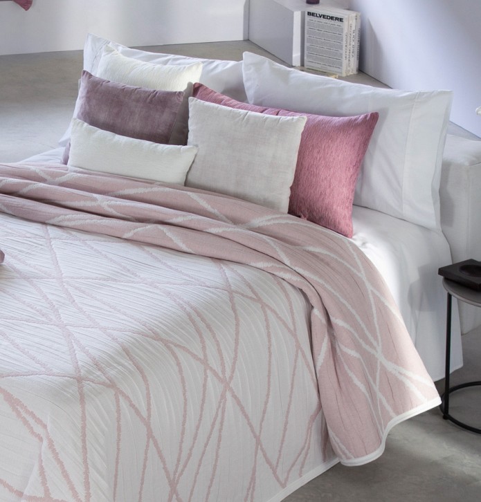 Couvre lit jacquard Dickie rose Reig Marti - Blancollection