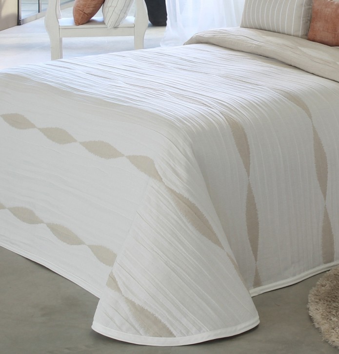 Couvre lit jacquard Dumont lin Reig Marti - Blancollection