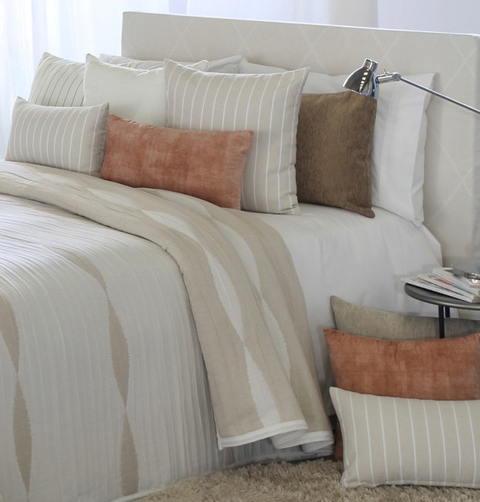 Couvre lit jacquard Dumont lin Reig Marti - Blancollection