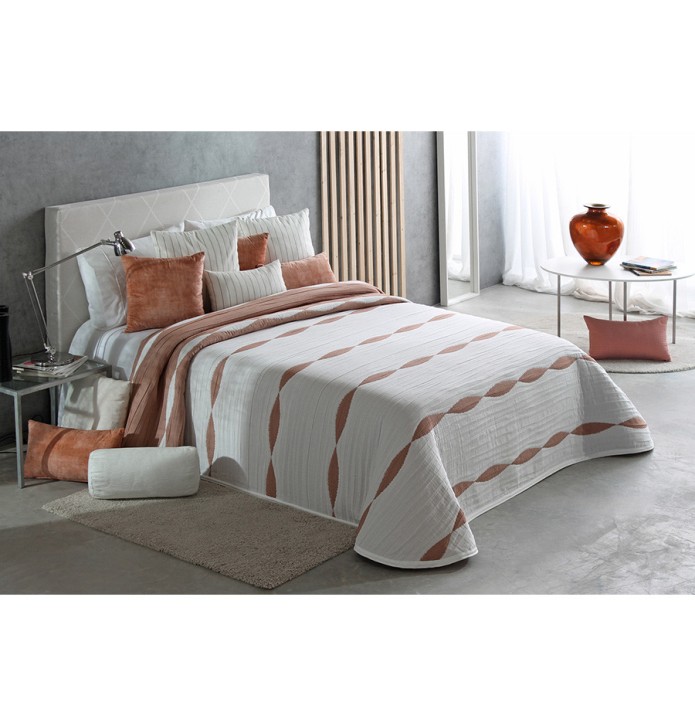 Couvre lit jacquard Dumont terracota Reig Marti - Blancollection