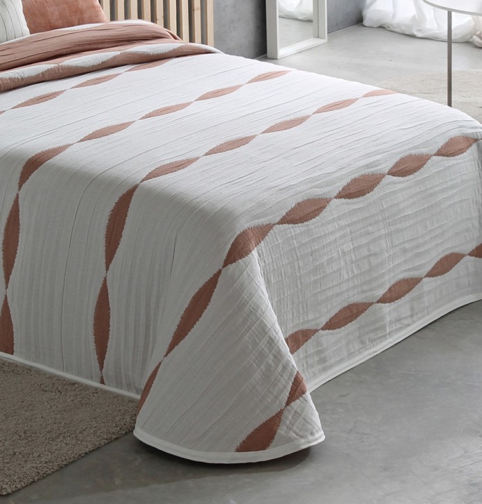 Couvre lit jacquard Dumont terracota Reig Marti - Blancollection