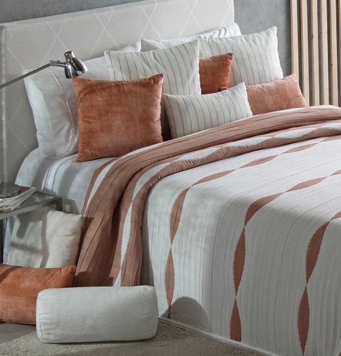 Couvre lit jacquard Dumont terracota Reig Marti - Blancollection