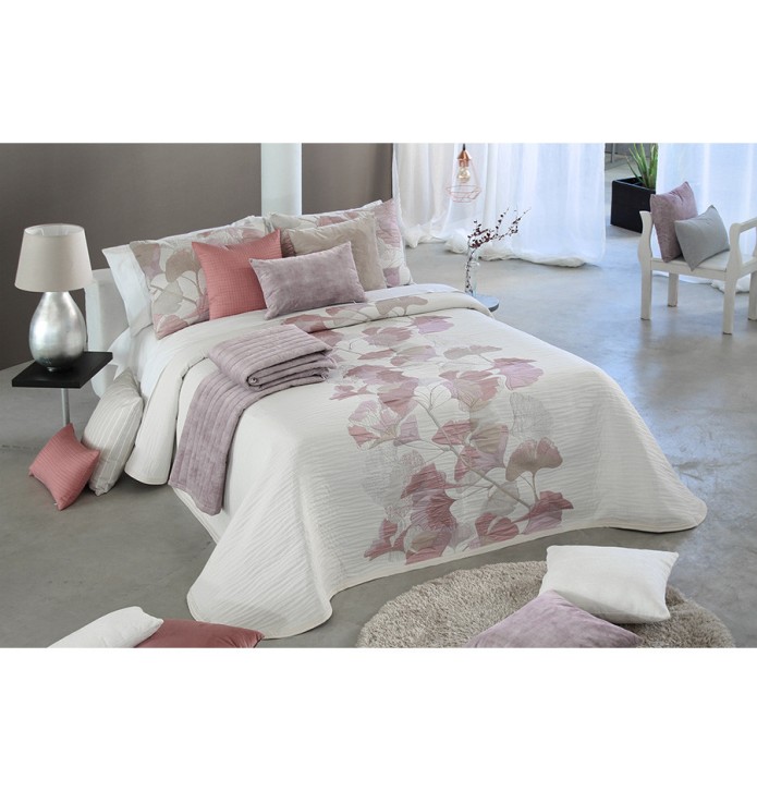 Couvre lit jacquard Linneo rose Reig Marti - Blancollection