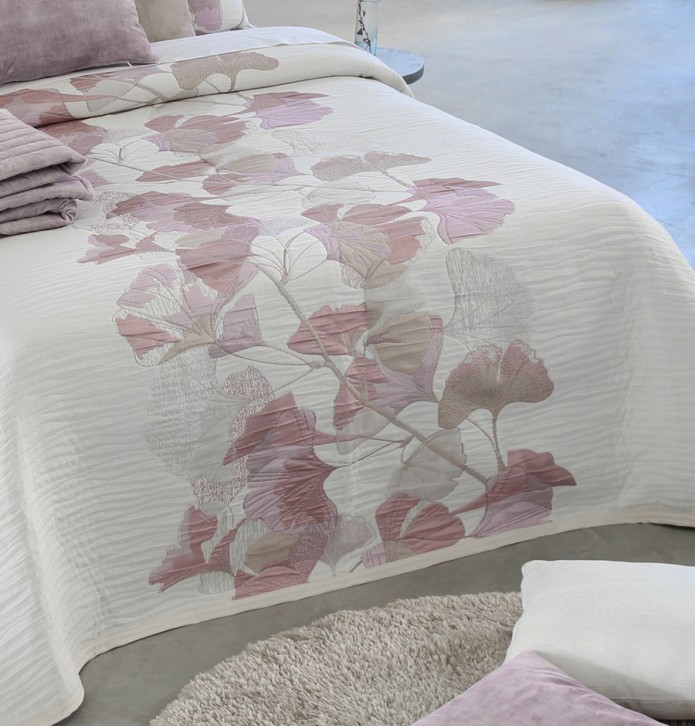 Couvre lit jacquard Linneo rose Reig Marti - Blancollection