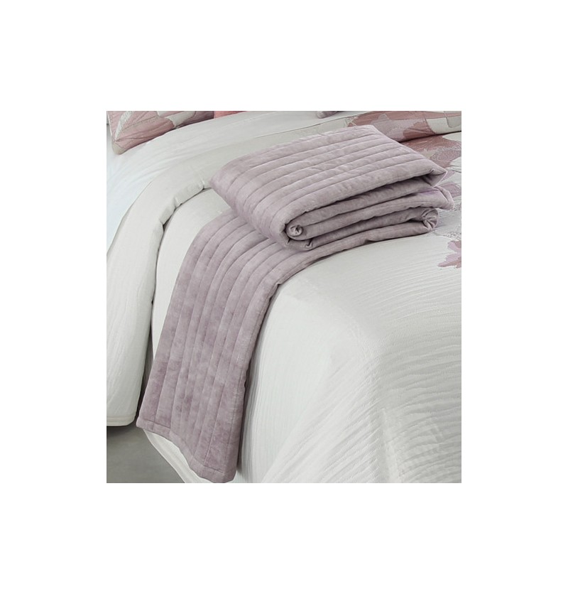 Chemin de lit velours Darcy mauve Reig Marti