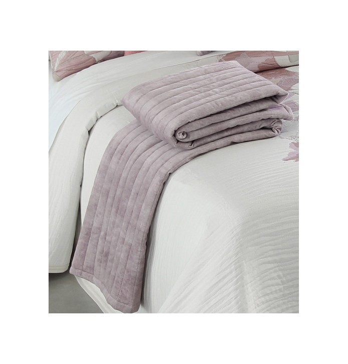 Chemin de lit velours Darcy mauve Reig Marti