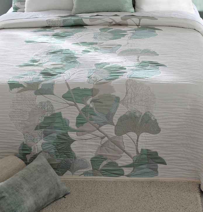 Couvre lit jacquard Linneo vert Reig Marti - Blancollection