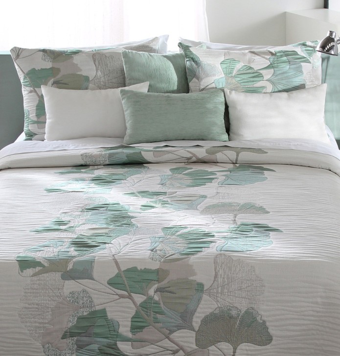 Couvre lit jacquard Linneo vert Reig Marti - Blancollection