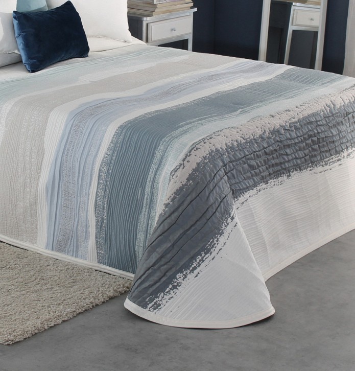 Couvre lit jacquard Movie bleu Reig Marti - Blancollection