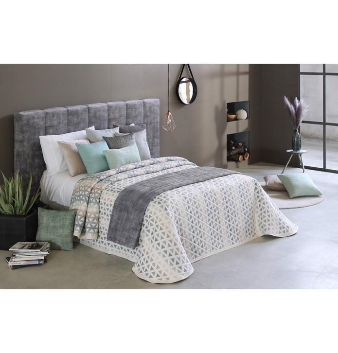Couvre lit jacquard Murphy gris beige Reig Marti - Blancollection