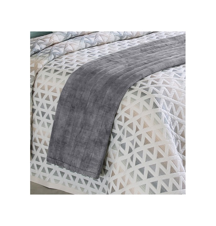 Chemin de lit velours Darcy gris Reig Marti Chemin de lit velours Darcy gris Reig Marti