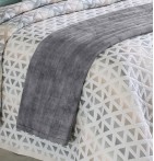 Chemin de lit velours Darcy gris Reig Marti