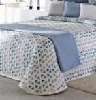 Couvre lit jacquard Murphy bleu Reig Marti - Blancollection