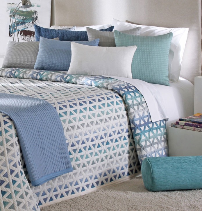 Couvre lit jacquard Murphy bleu Reig Marti - Blancollection