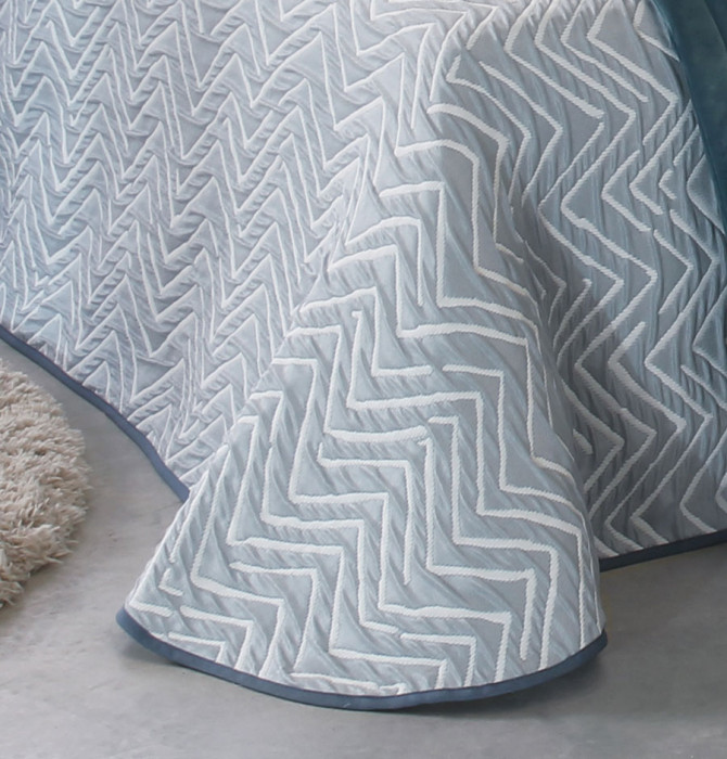 Ensemble Couvre-lit 5 Pièces Brenda Jacquard Gris - Élégance Baroque & Confort Douillet