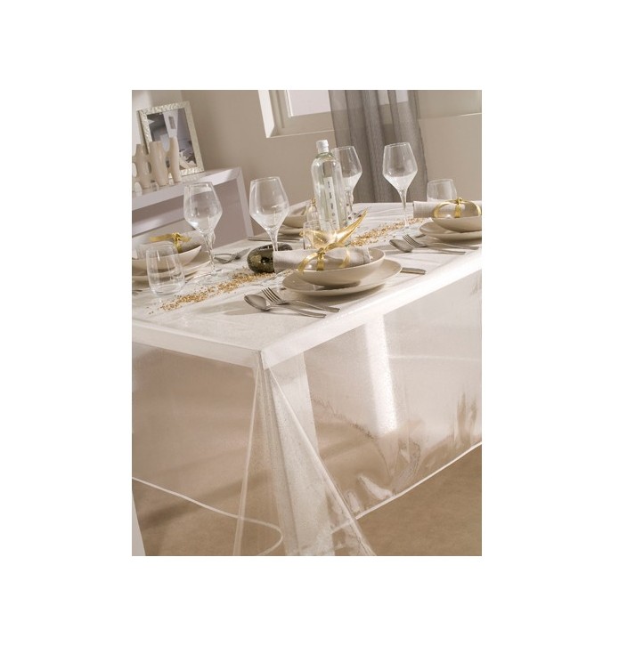 Nappe translucide Pailletée argent Calitex Nappe translucide Pailletée argent Calitex