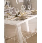 Nappe translucide Pailletée argent Calitex