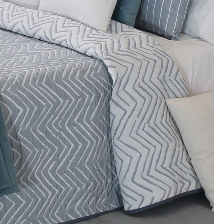 Couvre lit jacquard Obey bleu Reig Marti - Blancollection