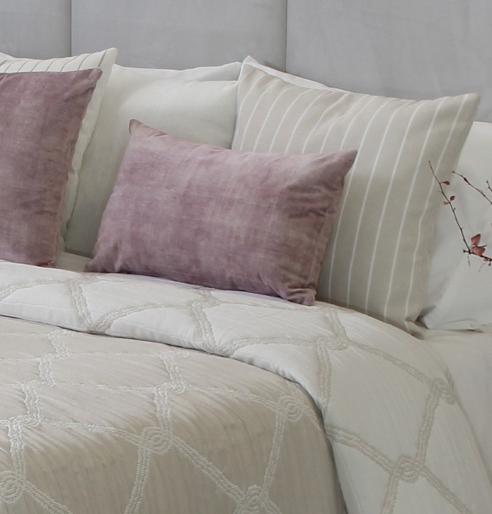 Couvre lit jacquard Oddish lin Reig Marti - Blancollection