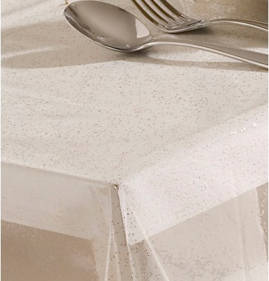 Nappe translucide Pailletée argent Calitex