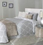 Chemin de lit velours Darcy taupe Reig Marti - Blancollection