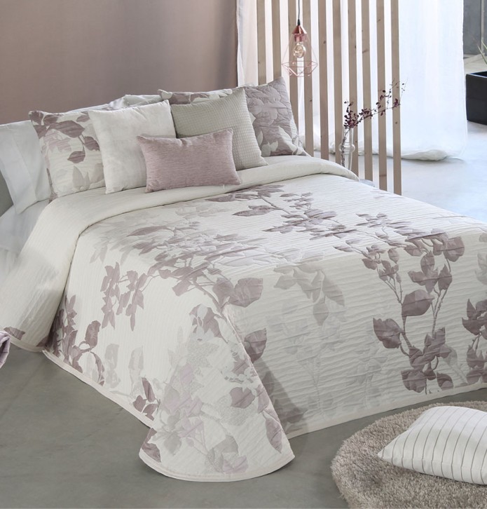 Couvre lit jacquard Sildavia rose parme Reig Marti Couvre lit jacquard Sildavia rose parme Reig Marti