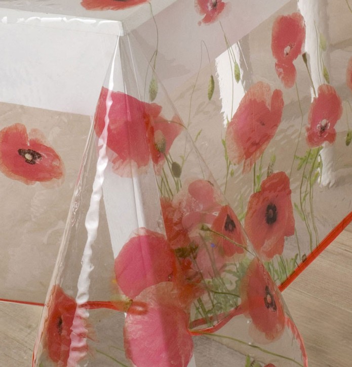 Nappe transparente Red Poppy Calitex - Blancollection