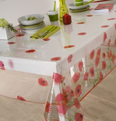 Nappe transparente Red Poppy Calitex