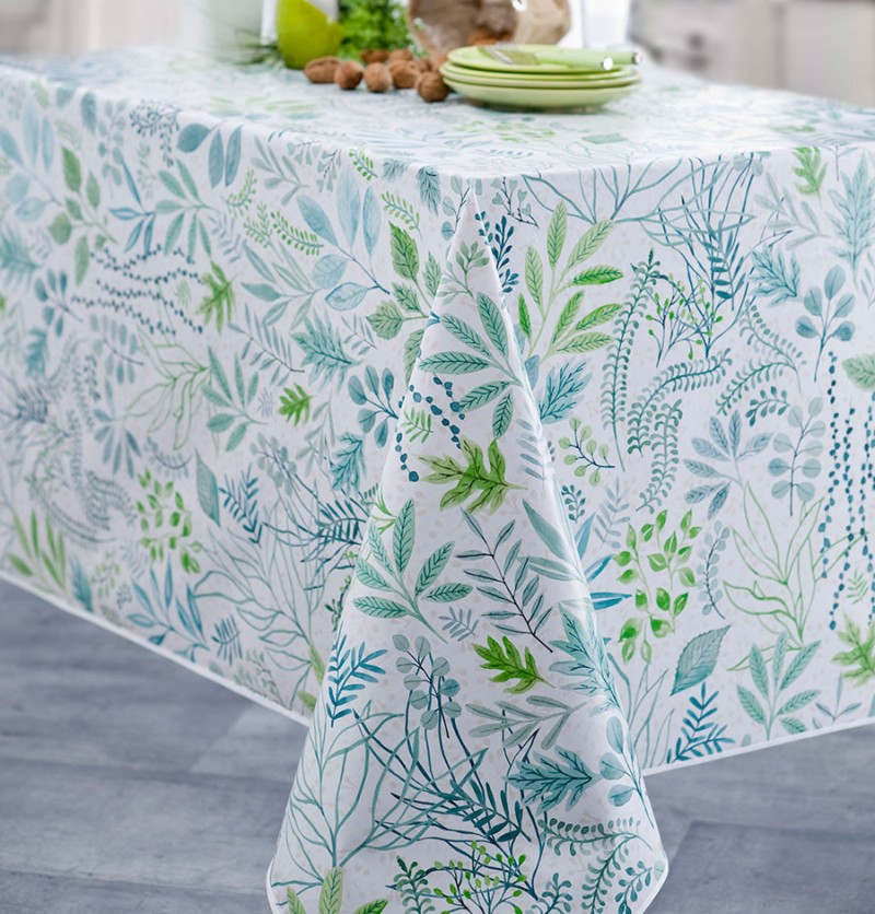 Nappe toile cirée laurier rect. 140x250cm - calitex