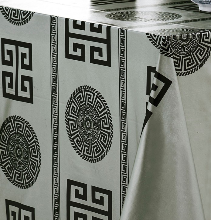Nappe toile cirée Licy argent Calitex - Blancollection