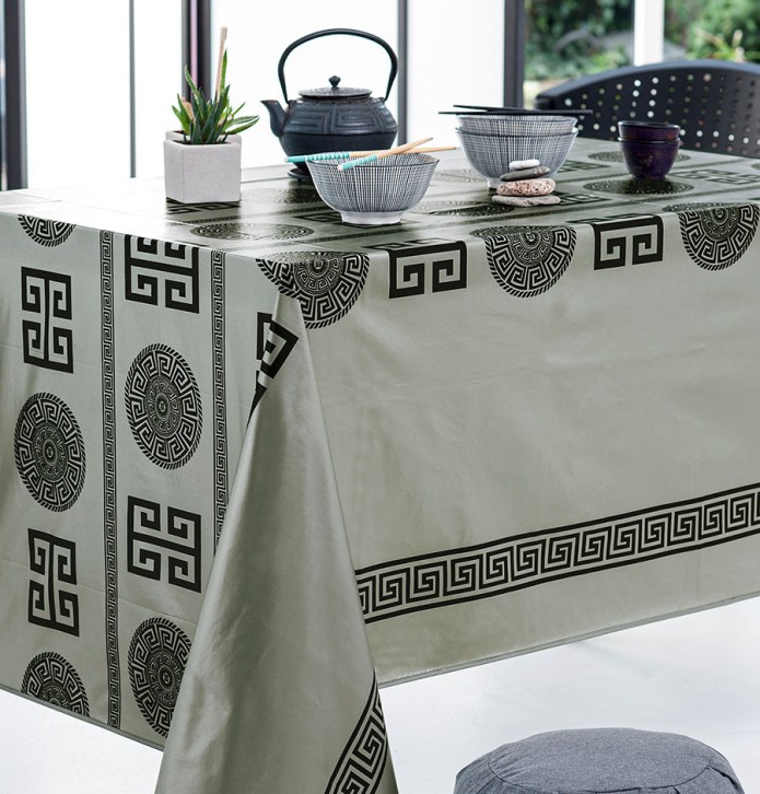 Nappe toile cirée Licy argent Calitex Nappe toile cirée Licy argent Calitex