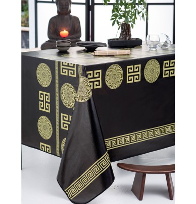 Nappe toile cirée Licy noir Calitex