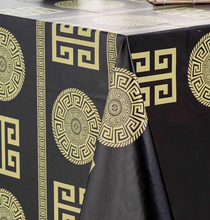 Nappe toile cirée Licy noir Calitex - Blancollection