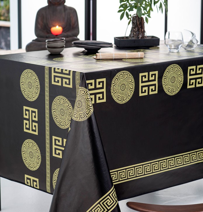 Nappe toile cirée Licy noir Calitex Nappe toile cirée Licy noir Calitex