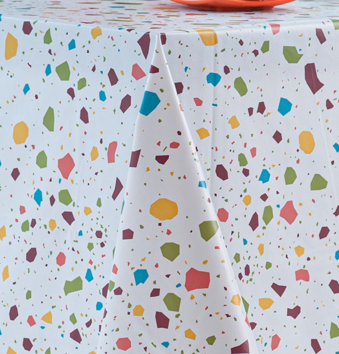 Nappe toile cirée Terrazzo Calitex - Blancollection