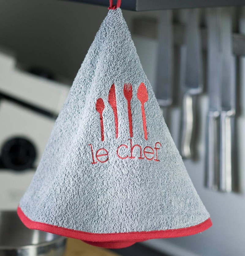 Lot de 2 torchons ronds le chef - calitex