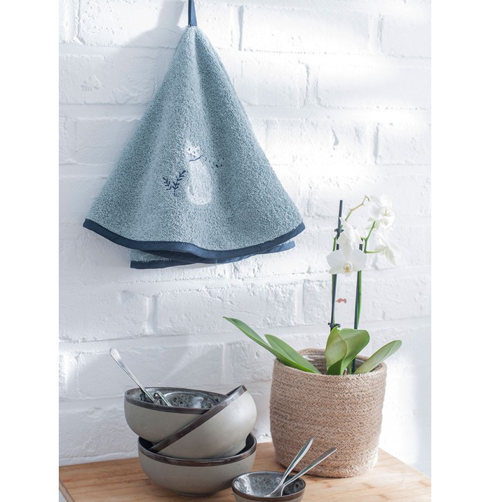 Lot de 2 torchons ronds Kitty Calitex - Blancollection