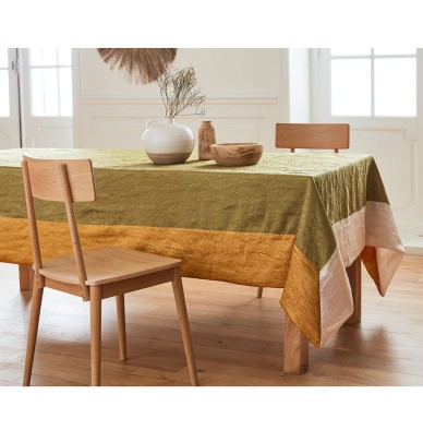 Nappe taffetas froissé Ambiance kaki José Houel
