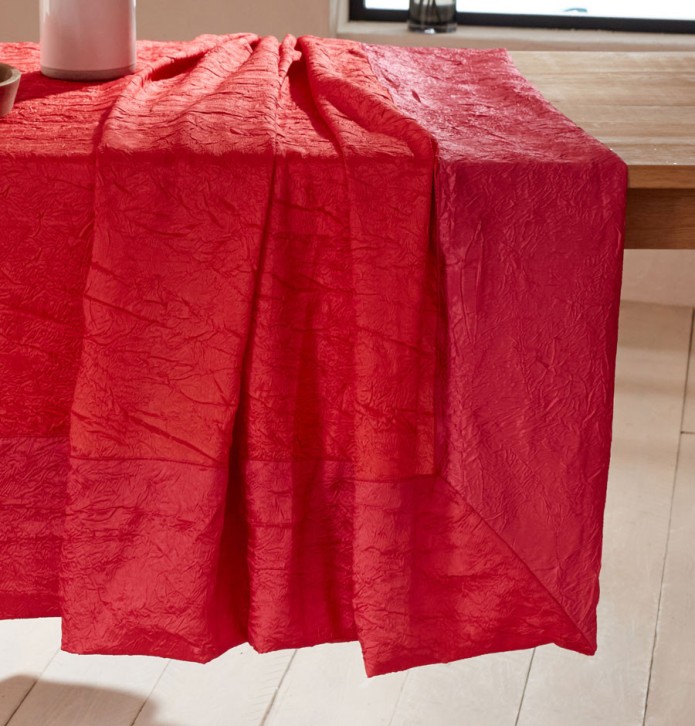 Nappe taffetas froissé Ambiance coquelicot José Houel - Blancollection