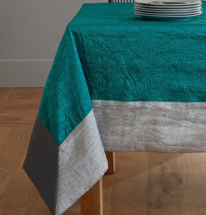 Nappe taffetas froissé Ambiance bleu José Houel - Blancollection