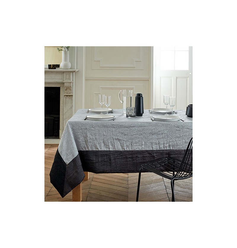 Nappe taffetas froissé Ambiance gris perle José Houel