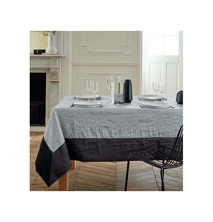 Nappe taffetas froissé Ambiance gris perle José Houel